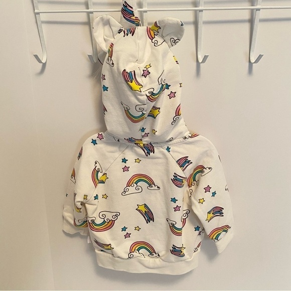 Rosie Pope Baby Girls Infant Unicorn And Rainbow Hoodie Size 3-6 Months - Picture 6 of 9